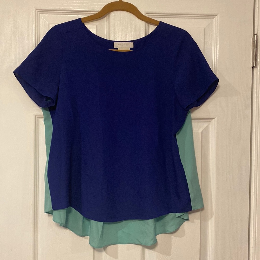 MM Couture blue and teal top. Size medium